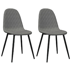 Maison Chic Lot de 2 Chaises à manger | Chaise de salle à manger cuisine Gris clair Velours -GKD34899