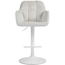 Non Tabouret de bar Natoma velours blanc