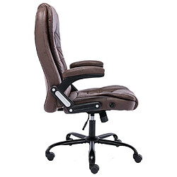 Avis Helloshop26 Chaise fauteuil siège de bureau informatique étude foncé similicuir daim brun 02_0024030