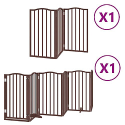 vidaXL Barrière pour chien porte pliable 9 panneaux bois de peuplier