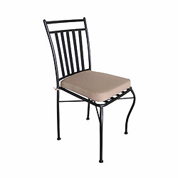 Chaise de Jardin Chillvert Tivoli Acier 40,5x50,5x89 cm Empilable Noir avec Coussin