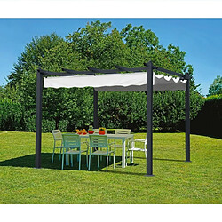 Elios Parasols Gazebo Carré 3x3 mètres de jardin en aluminium bar restaurant hôtel Firenze, Couleur: Noir