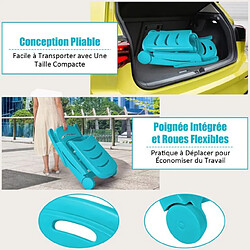 Helloshop26 Chaise longue pliable dossier inclinable à 5 positions avec roues intégrées pour terrasse jardin piscine 150 kg bleu 20_0002261