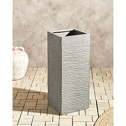 Beliani Pot de fleurs en fibre d'argile gris clair 26 x 26 x 60 cm DION