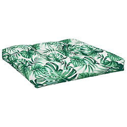 vidaXL Coussin de palette motif de feuilles 80x80x12 cm tissu