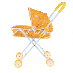 Mini-poussette pliable de poussette de chariot de poussette de bébé semblant de jouer des jouets jaunes pas cher