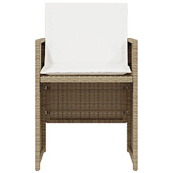 Acheter vidaXL Ensemble de bistro 3 pcs avec coussins beige résine tressée