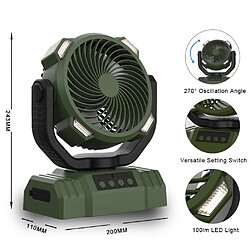 Avis Ventilateur de Camping extérieur Portable avec Lanterne LED Ventilateur rechargeable 10000mAh-comme sur la photo