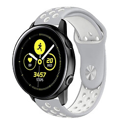 Bracelet en silicone creux bicolore gris/blanc pour votre Samsung Galaxy Watch Active