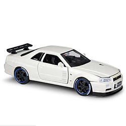 Universal 1: 24 TOKYO MOD Nissan R34 GT R alliage modèle artisanal décoration collection jouets outils cadeaux moulée sous pression | moulée sous pression voiture jouet (blanc)