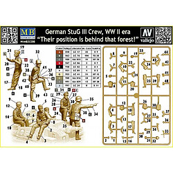 Master Box Figurine Mignature German Stug Iii Crew, Wwii Era.their Position Is Behind That Forest