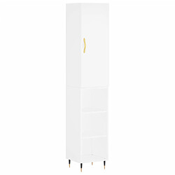 vidaXL Buffet haut Blanc 34,5x34x180 cm Bois d'ingénierie