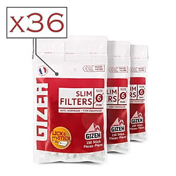 Gizeh Tubes Et Filtres Lot de 36 sachets de filtres à cigarette Gizeh Slim