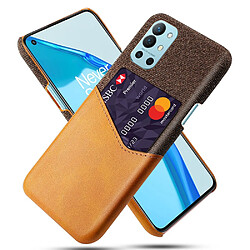 Coque en TPU + PU rigide avec porte-carte orange pour votre OnePlus 9R