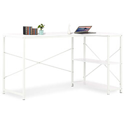 vidaXL Bureau d'ordinateur Blanc 120x72x70 cm