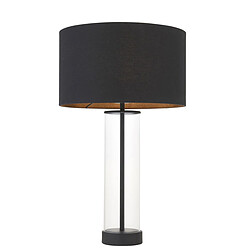 Endon Lampe à Poser Complete, Noir Mat, Verre, Tissu Coton Noir