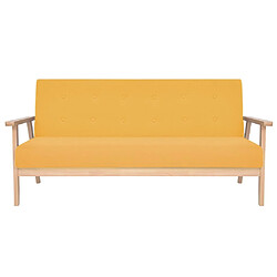 Maison Chic Canapé à 3 places,Canapé droit,Sofa de Salon,Banquette Tissu Jaune -GKD567910