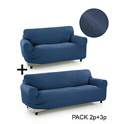 Housse de canapé Sofakover Pocket Duo Romeo 2 Unités - Bleu