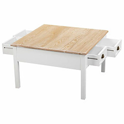 Acheter Table Basse Alexandra House Living Blanc Marron Alliage de Zinc Bois MDF 80 x 50 x 80 cm