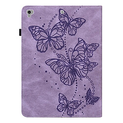 Etui en PU motif papillons avec porte-cartes violet pour votre Apple iPad 9.7 pouces (2018)/(2017)/iPad Air 2/iPad Air (2013)