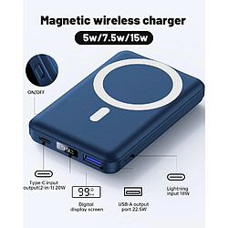 Acheter SANAG Batterie Externe Magnétique, Compatible Avec Magsafe, 10000Mah Power Bank Charge Rapide Pd 22.5W Avec Support Pliable, Affichage Led, Compatible Iphone 16/15/14/13/12/Pro/Pro (Bleu)