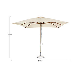 Avis Mes Parasol 300x300 cm en toile polyester crème et mât en bois - ATTOL