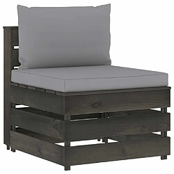 Avis Maison Chic Salon de jardin 3 pcs + coussins - Mobilier/Meubles de jardin - Table et chaises d'extérieur Bois imprégné de gris -MN84302