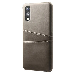 Coque en TPU + PU anti-rayures, avec deux porte-cartes gris pour votre Sony Xperia Ace 2