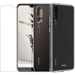 Protection intégrale Verre Trempé pour Huawei P20 Pro + Verre Trempé Caméra Arrière + Coque souple silicone transparente -Visiodirect-