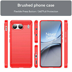 Htdmobiles Coque pour OnePlus Nord 4 - housse etui silicone gel carbone + verre trempe - ROUGE