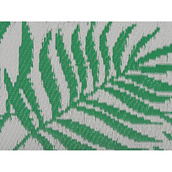 Beliani Tapis extérieur vert au motif feuilles de palmier 60 x 105 cm KOTA pas cher