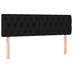 Maison Chic Lot de 2 Têtes de lit design pour chambre - Décoration de lit Noir 80x7x78/88 cm Tissu -MN89577