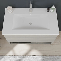 Kiamami Valentina MEUBLE DE SALLE DE BAIN 80CM AVEC LAVABO EN CÉRAMIQUE, TIROIR GRIS | VENEZIA