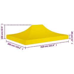 vidaXL Toit de tente de réception 4x3 m Jaune 270 g/m² pas cher