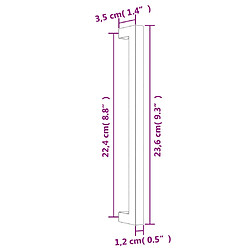 vidaXL Poignées d'armoire 10 pcs noir 224 mm acier inoxydable pas cher