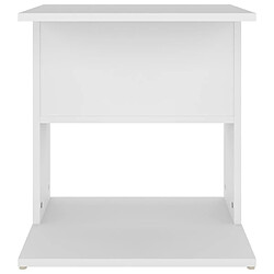 Avis vidaXL Table d'appoint blanc 45x45x48 cm bois d'ingénierie