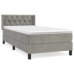 vidaXL Sommier à lattes de lit et matelas Gris clair 80x200 cm Velours