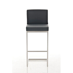 Decoshop26 Lot de 2 tabourets de bar design moderne support en acier inoxydable assise en PVC noir 10_0004384