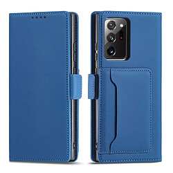 Ozzzo etui pour cartes magnetiques pour samsung galaxy s22 ultra pouch wallet card support bleu