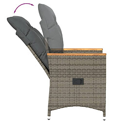 Acheter vidaXL Ensemble de bistro 3 pcs avec coussins gris résine tressée