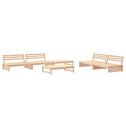 Avis Maison Chic Salon de jardin 6 pcs + coussins - Mobilier/Meubles de jardin - Table et chaises d'extérieur bois massif -MN12872