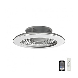 Luminaire Center Plafonnier ventilateur Alisio Chrome poli,gris 1 ampoule 16cm