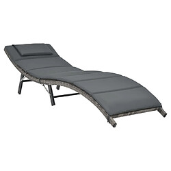 Avis Helloshop26 Ensemble de chaises longues pliables 3 pièces résine tressée gris 02_0011994