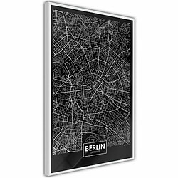 Paris Prix Affiche Murale Encadrée City Map Berlin Dark 20 x 30 cm Blanc