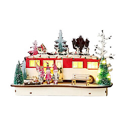 Bus de voyage de Noël rougeoyant en bois