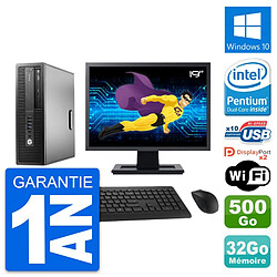 PC HP 800 G2 SFF Ecran 19" Intel G4400 RAM 32Go Disque 500Go Windows 10 Wifi - Occasion