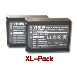 vhbw set de 2 batteries 800mAh pour appareil photo Samsung NX300, NX300M, NX2020, NX2030 remplace ED-BP1130, BP1130, BP-1130