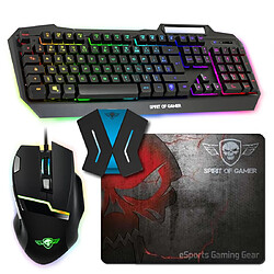 Spirit of Gamer Bundle Pack MK40 Plus Clavier Souris LED RGB Tapis Convertisseur Switch PS4 XBOX One