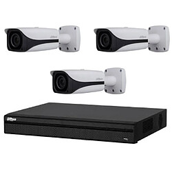 Dahua Kit Vidéosurveillance Enregistreur DVR 2 ports HDMI et 3 Caméras Box Analogiques HDCVI PTZ