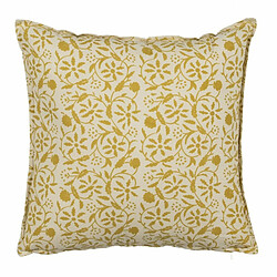 BigBuy Home Coussin Coton Beige Moutarde 50 x 50 cm